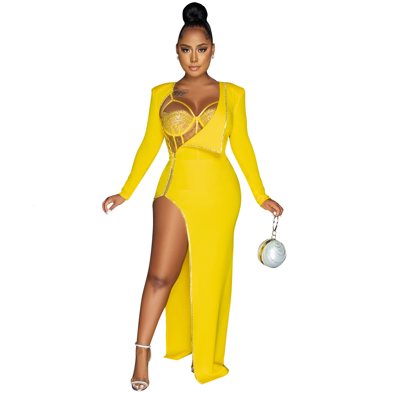 Two Piece Dress Zoctuo Women's Dress Suit Sexy Lace Two Piece Set Bodysuits With Skirt Elegant Solid V Neck Official Lady Sets Outfit 230331