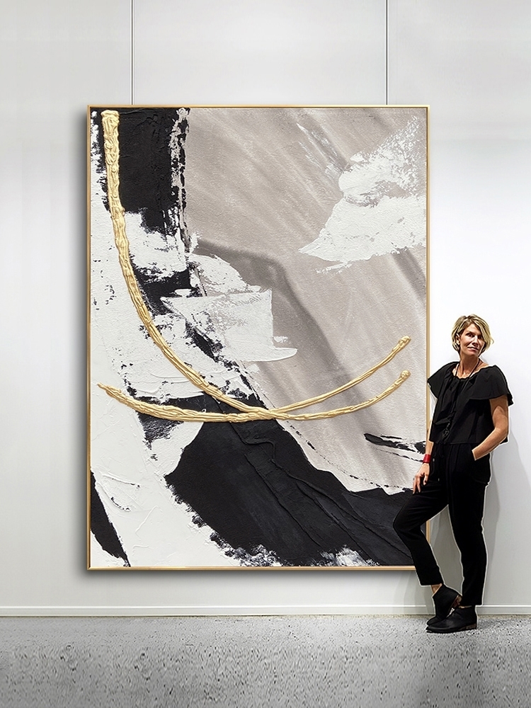 Paintings Canvas Thick Pigment Modern Painting Black and White Canvas Acrylic 100% Hand-painted Simple Abstract Oil Painting Modern Art 230331
Paintings Canvas Thick Pigment Modern Painting Black and White Canvas Acrylic 100% Hand-painted Simple Abstract Oil Painting Modern Art 230331