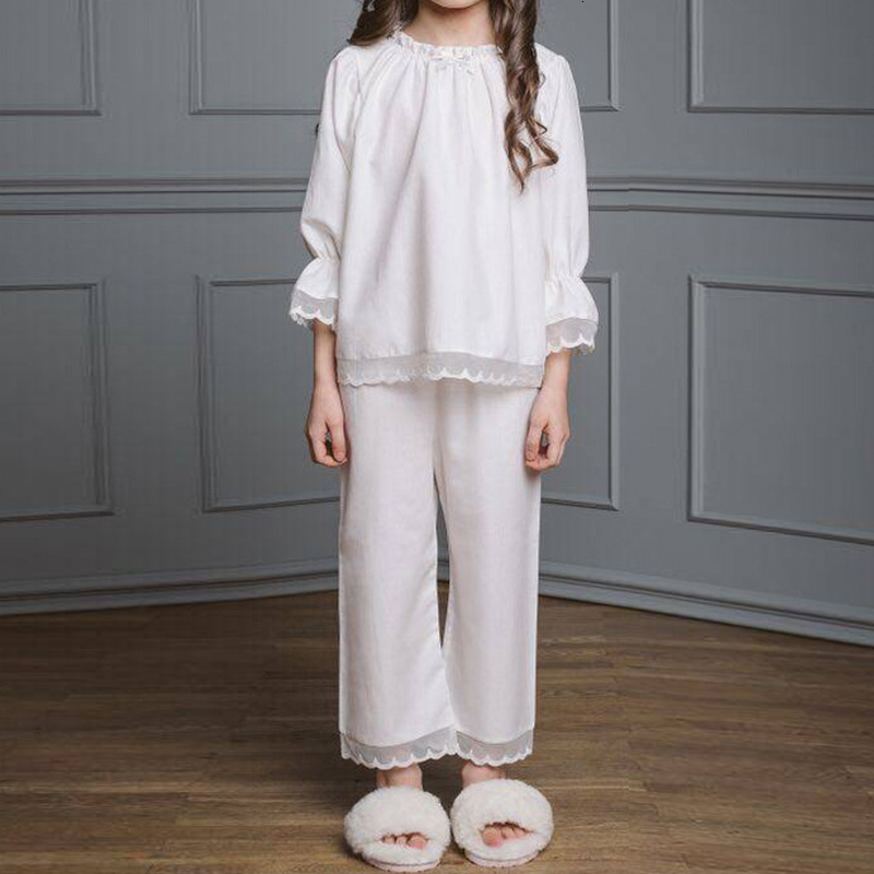 Pajamas High Quality Silk Girls' Pajamas Set Spring Dress Sweet Pajamas Soft Pajamas Suitable for Girls and Children Home Clothing Baby Clothing 