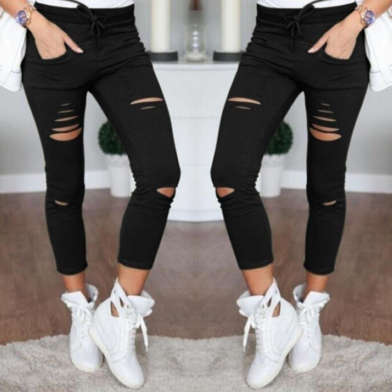Women's Jeans Ripped For Women Trousers Stretch Pencil Pants Legging 230330