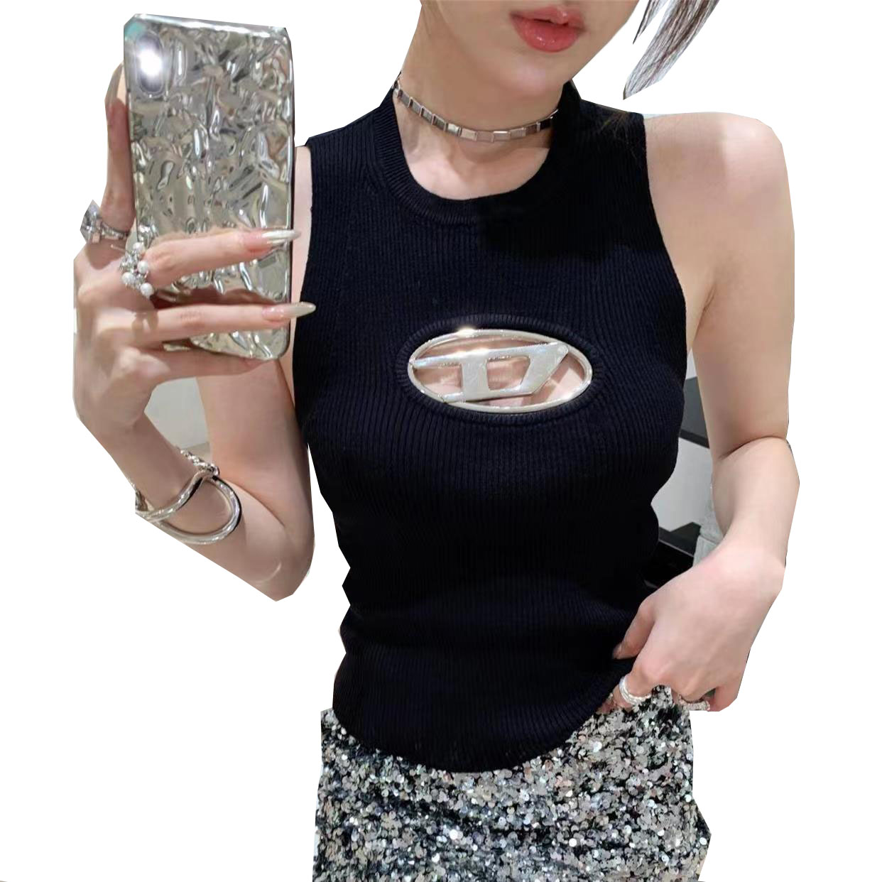 Luxury Women T Shirt Sexy Hollow Chest Design Sleeveless Knit Camis INS Fashion Knitted Tank Tops Fashion Yong Lady Girl Vest, Ssssss
Luxury Women T Shirt Sexy Hollow Chest Design Sleeveless Knit Camis INS Fashion Knitted Tank Tops Fashion Yong Lady Girl Vest, Ssssss