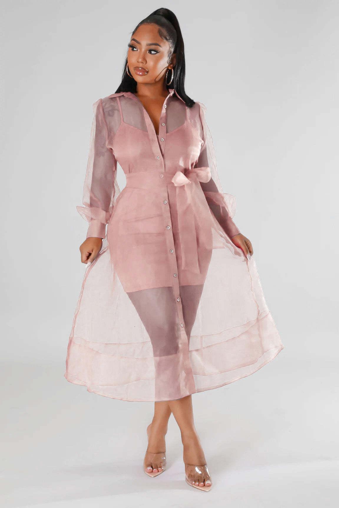 Casual Dresses Dress Sexy European and American Hip Dresses Fall Mesh Long Sleeve Suit Dress Fashion Temperament Fashion Women's Clothing 230331