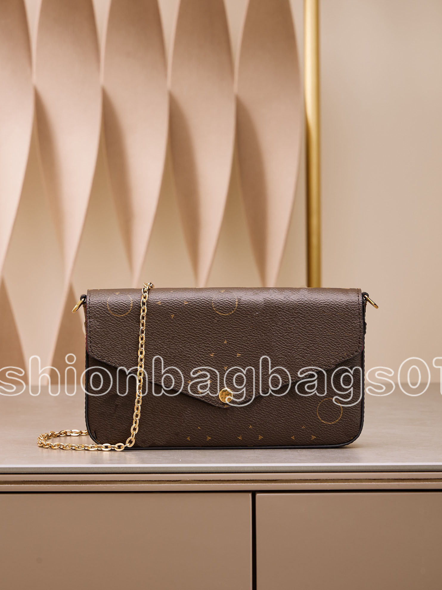 Felicie Pochette Luxurys Designer Monograms Floral Shoulder Bag Gold Chain Damier Azur Canvas Chic Pouch Trendy Leather Clutch with Nautical Ropes N40466 M61276, Brown
Felicie Pochette Luxurys Designer Monograms Floral Shoulder Bag Gold Chain Damier Azur Canvas Chic Pouch Trendy Leather Clutch with Nautical Ropes N40466 M61276, Brown