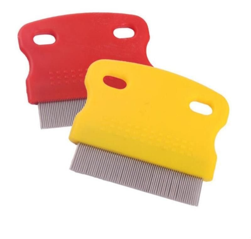 Lice Comb Non Slip Handle Stainless Steel Pin Combs Grooming Cleaning Punny Nit Pet Louse Free Remover Brush Dog Flea Remedies New