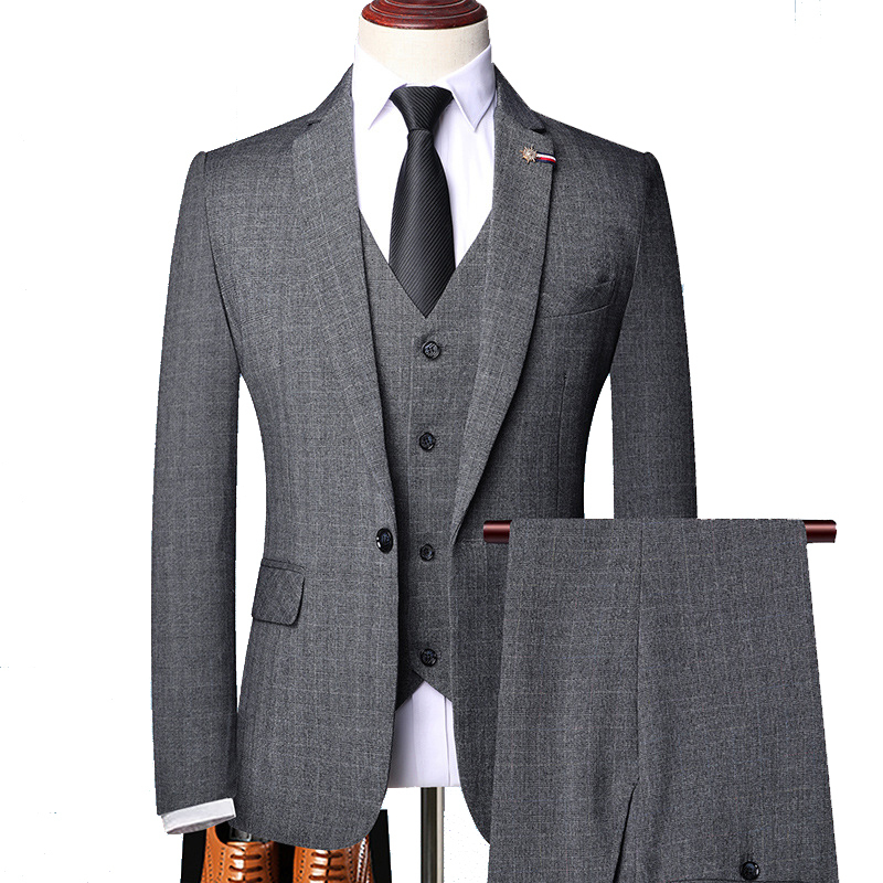 Men's Suits Blazers Men's Suit Business Work Formal Leisure Office Party Prom Party Groom Suit Ultra Thin Daily Life Grey Brown Single Breas