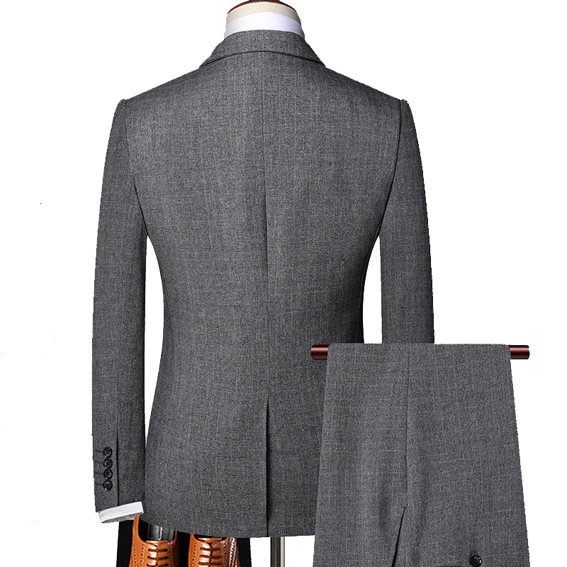 Men's Suits Blazers Men's Suit Business Work Formal Leisure Office Party Prom Party Groom Suit Ultra Thin Daily Life Grey Brown Single Breas