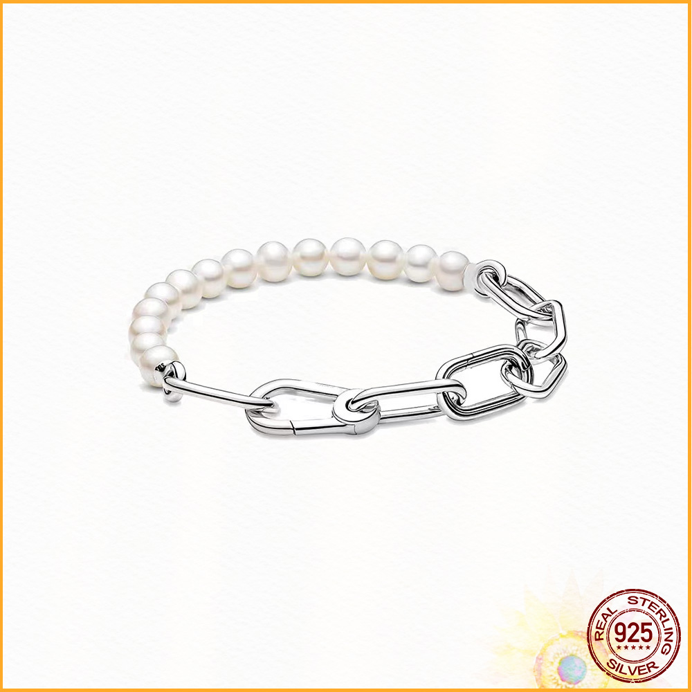 925 Sterling Silver Pearl Buckle Bracelet Is Suitable for Primitive Charm DIY Bracelet Jewelry Ladies Gifts Fashion Accessories