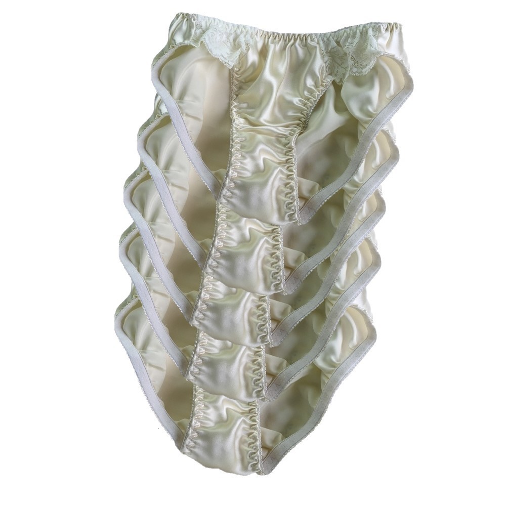 Women's Panties 5pcs Womens 100% Silk Panties Soft Briefs Sexy Sheer Lace Knickers Underwear for Lady naughty panties for women lingerie bottom 2