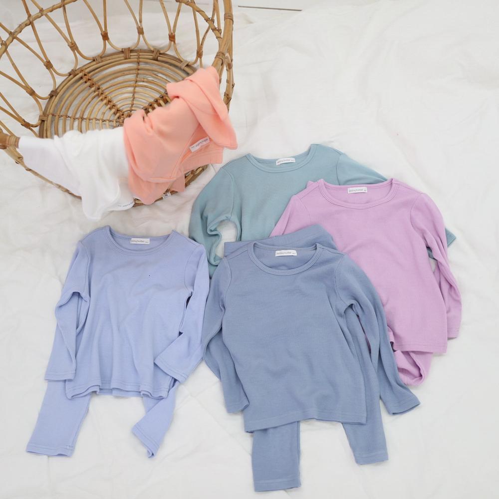 Pajamas Baby Boys Girls Pajamas Set Ribbon Pajamas Candy Color Toddler Cotton Pajamas Baby Pajamas Family Set 2PCS Clothing 1-7Y 230331