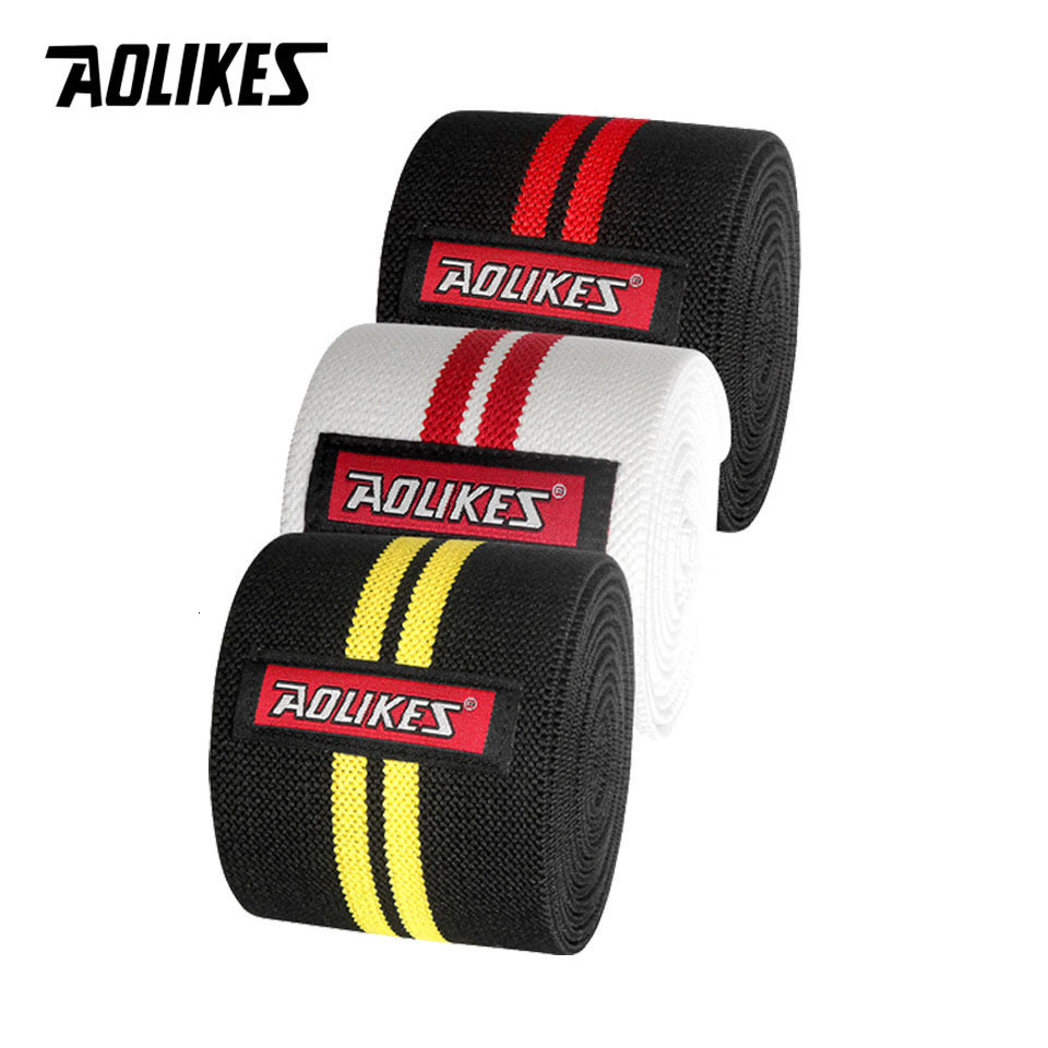 Elbow Knee Pads AOLIKES 1PCS 2M8CM Fitness Pressurized Straps Gym Weight Lifting Leg Compression Training Wraps Elastic Bandages 230331