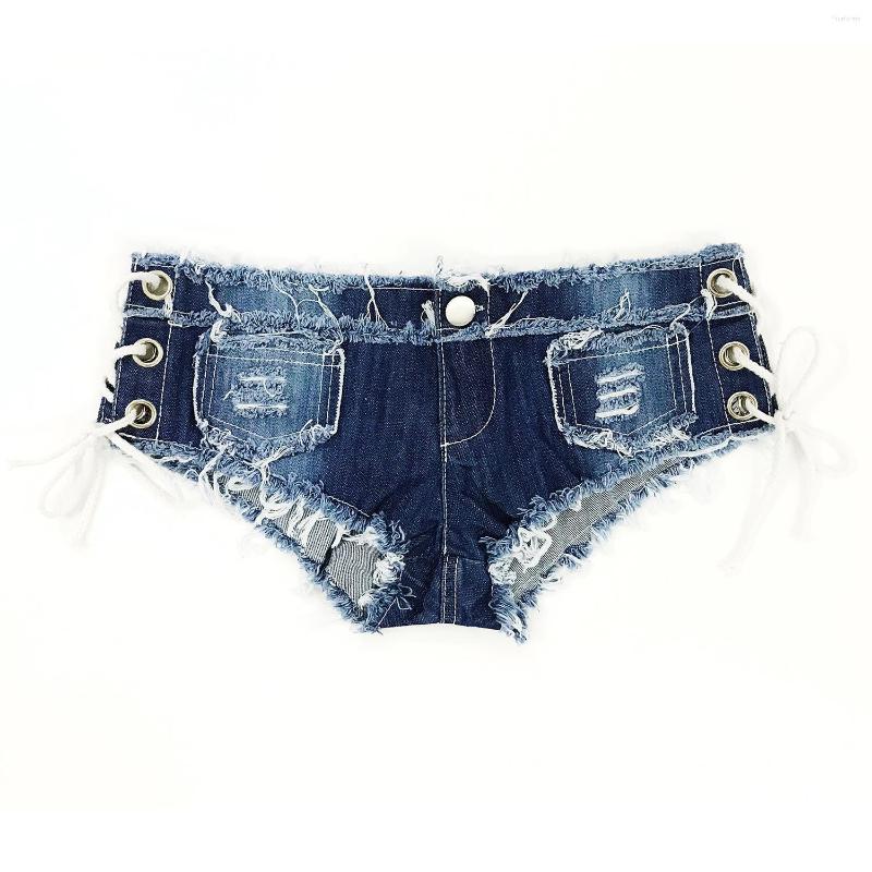 Women's Shorts Summer Beach For Women Cowboy Dancing Fashion Female Sexy Low Waist Nightclub Super Booty Lace Up Pants