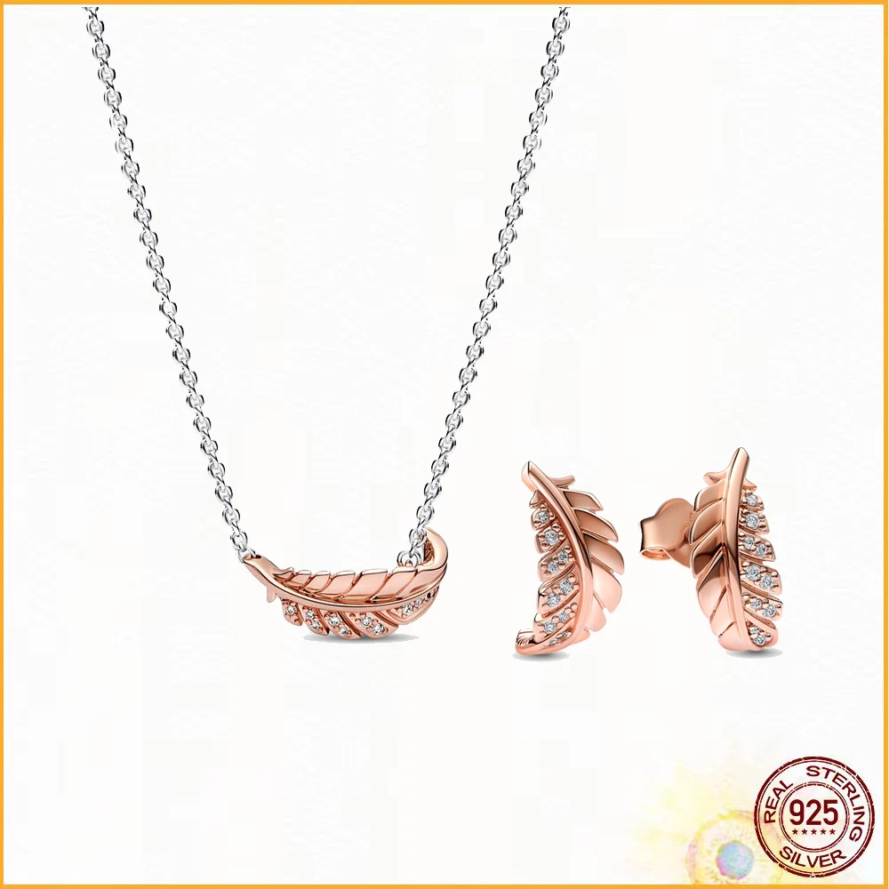 Shiny Herbarium Round Necklace Earring Set 925 Sterling Silver Fit Women Anniversary Birthday Gift
