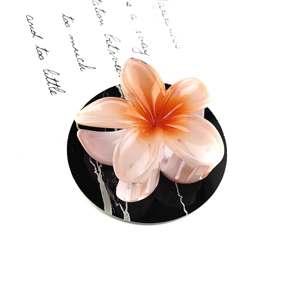New Candy Gradient Color Flower Hair Clips Ribbon Girls Colorful Elegant Flower Shape Hair Claws Plastic Clip Hair Accessories S2028