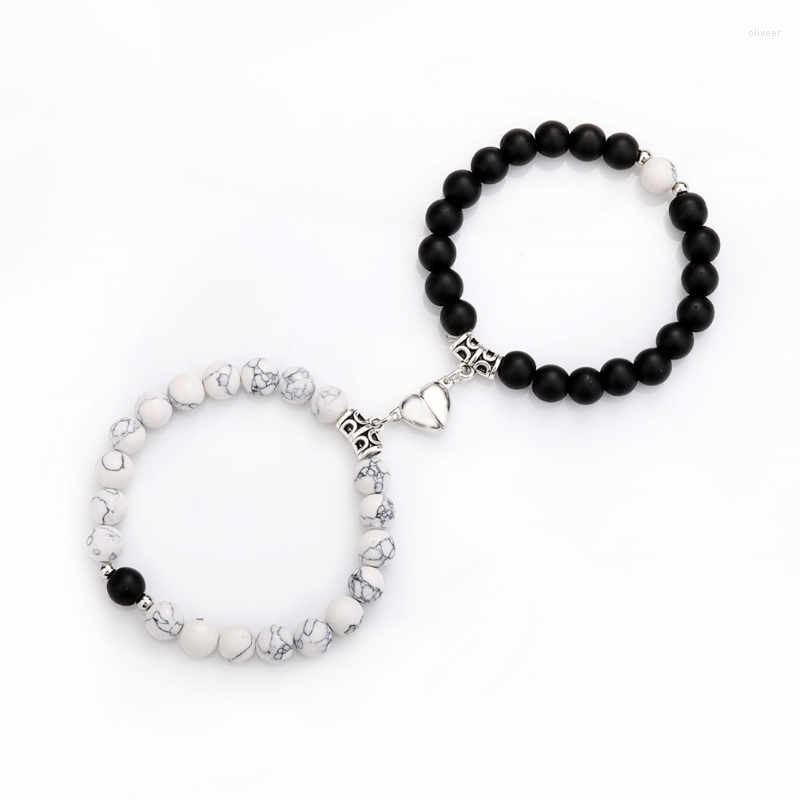 Link Bracelets 2pcs/set Magnet Couple Vintage Matching Braslet Stone Distance Paired Braclet Lovers Jewelry Valentine's Day Present
Link Bracelets 2pcs/set Magnet Couple Vintage Matching Braslet Stone Distance Paired Braclet Lovers Jewelry Valentine's Day Present