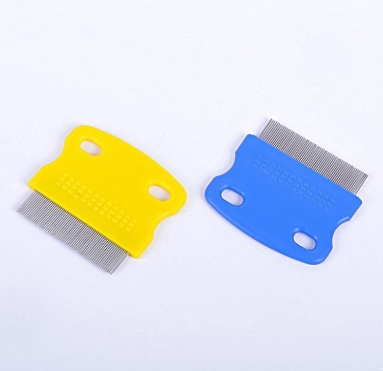 Lice Comb Non Slip Handle Stainless Steel Pin Combs Grooming Cleaning Punny Nit Pet Louse Free Remover Brush Dog Flea Remedies New