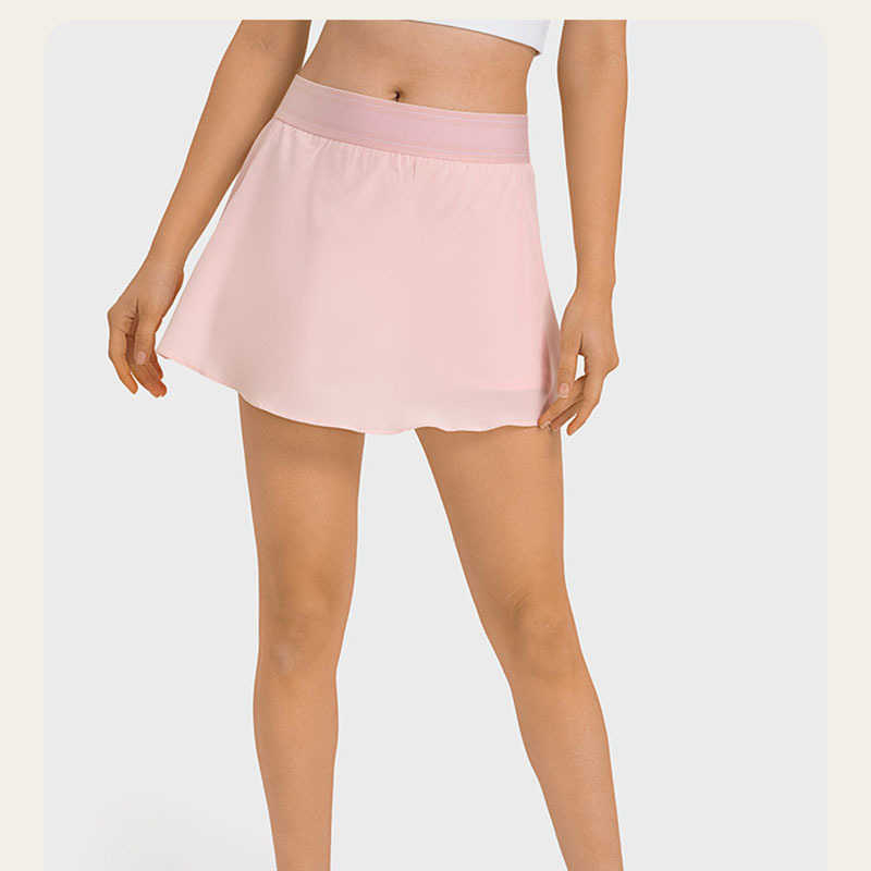A31 Tennis Skirts Yoga Outfits Safe Gym Golf Running Pleated Pantskirt Sexy Women Sports Fiess Shorts Pocket High Waist Skort