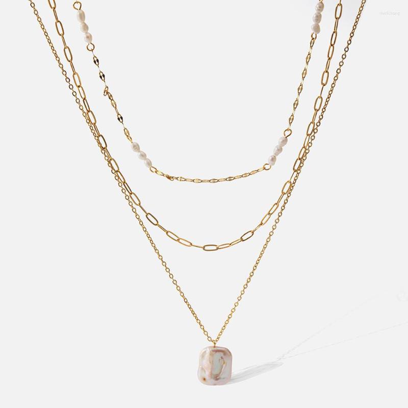 Pendant Necklaces Stainless Steel Irregular Natural Pearl Jewelry 18 K Gold Plated Link Chain Layered For Women Ladies Necklace
Pendant Necklaces Stainless Steel Irregular Natural Pearl Jewelry 18 K Gold Plated Link Chain Layered For Women Ladies Necklace
