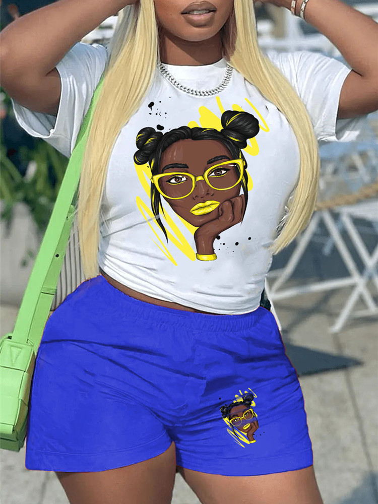Designer Summer Outfits Women Tracksuits Plus size 3XL 4XL 5XLTwo Pieces Set Short Sleeve White T-shirt AND Shorts Matching Sportswear jogger Suits Wh