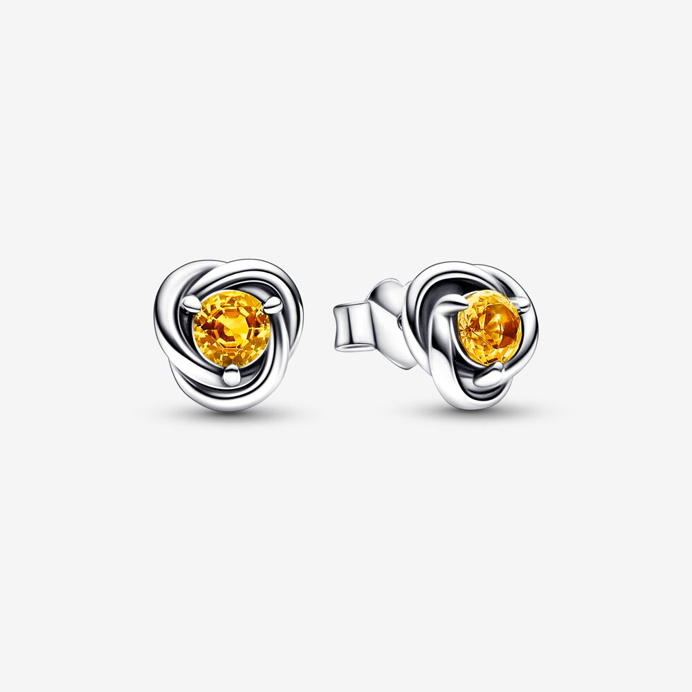925 Sterling Silver Charm Month Birthstone Eternity Circle Stud Earrings Women Birthday Commemorative Jewelry Exquisite Gift