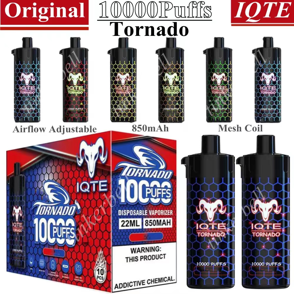 Original QST IQTE Tornado puff 10k cigarettes Disposable Vape Pen 10000 Puff Adjustable Vaporizer Mesh Coil 22ml 850mAh Rechargeble Battery vs Randm 10k in stock
Original QST IQTE Tornado puff 10k cigarettes Disposable Vape Pen 10000 Puff Adjustable Vaporizer Mesh Coil 22ml 850mAh Rechargeble Battery vs Randm 10k in stock