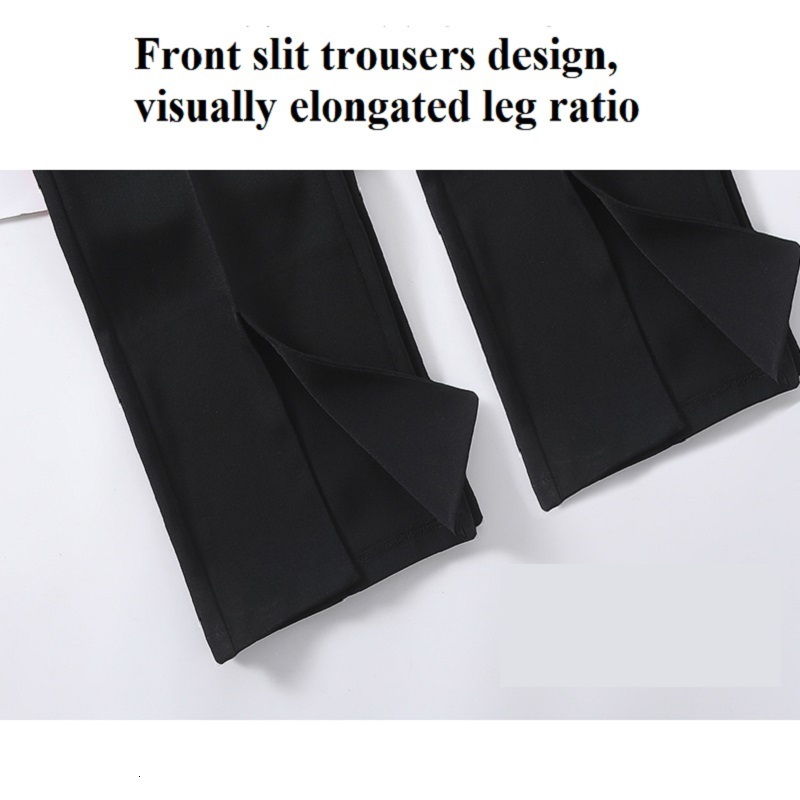 Capris Black Front Sewn Fashion Office Women's Long Straight Elastic High Waist Pencil Loose Pants Bodysuit 230331 Z260314