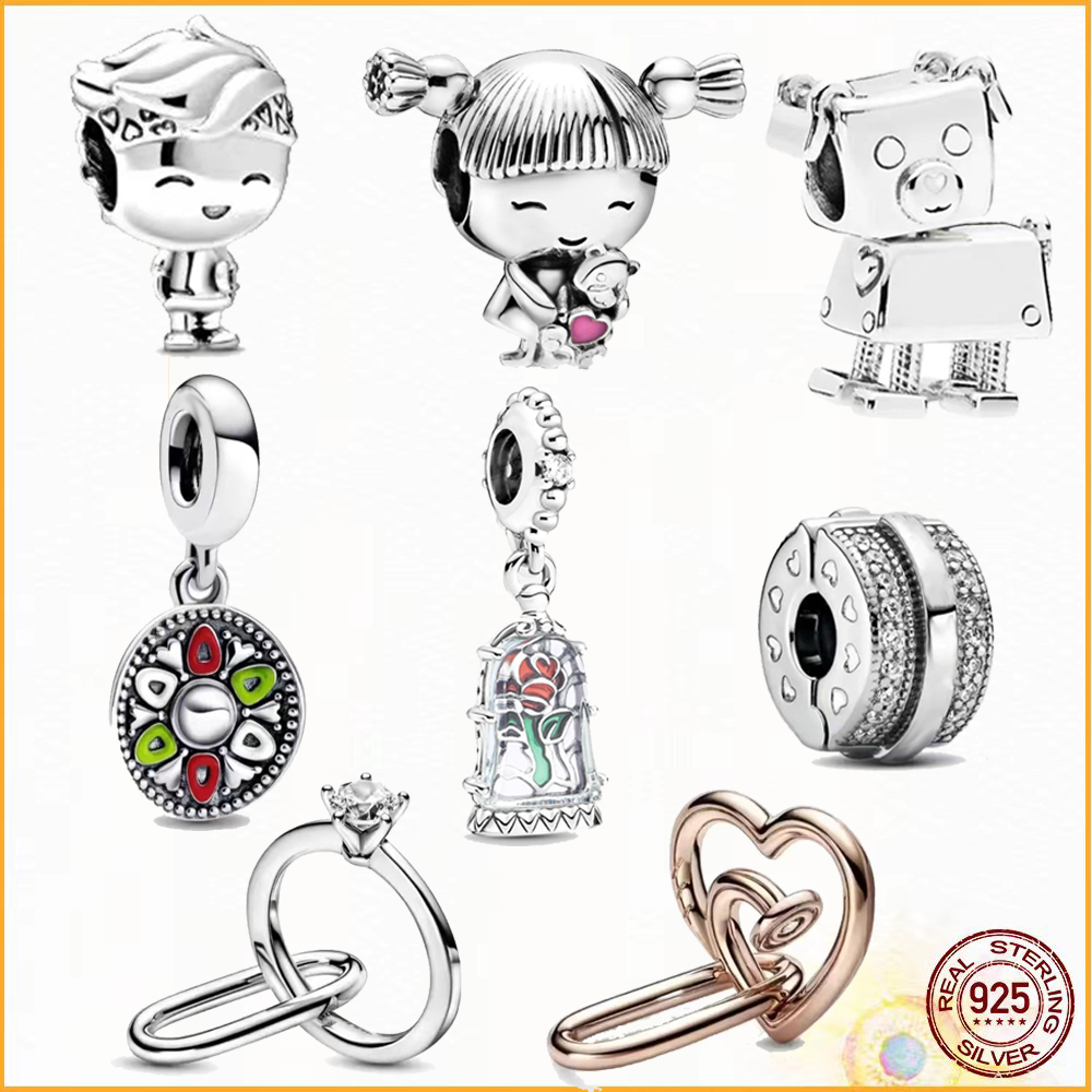925 Sterling Silver Flower Jewelry Charms Is Suitable For Classic Bracelet Ladies Beautiful Gift Jewelry Fashion Accessories Free Wholesale Freight