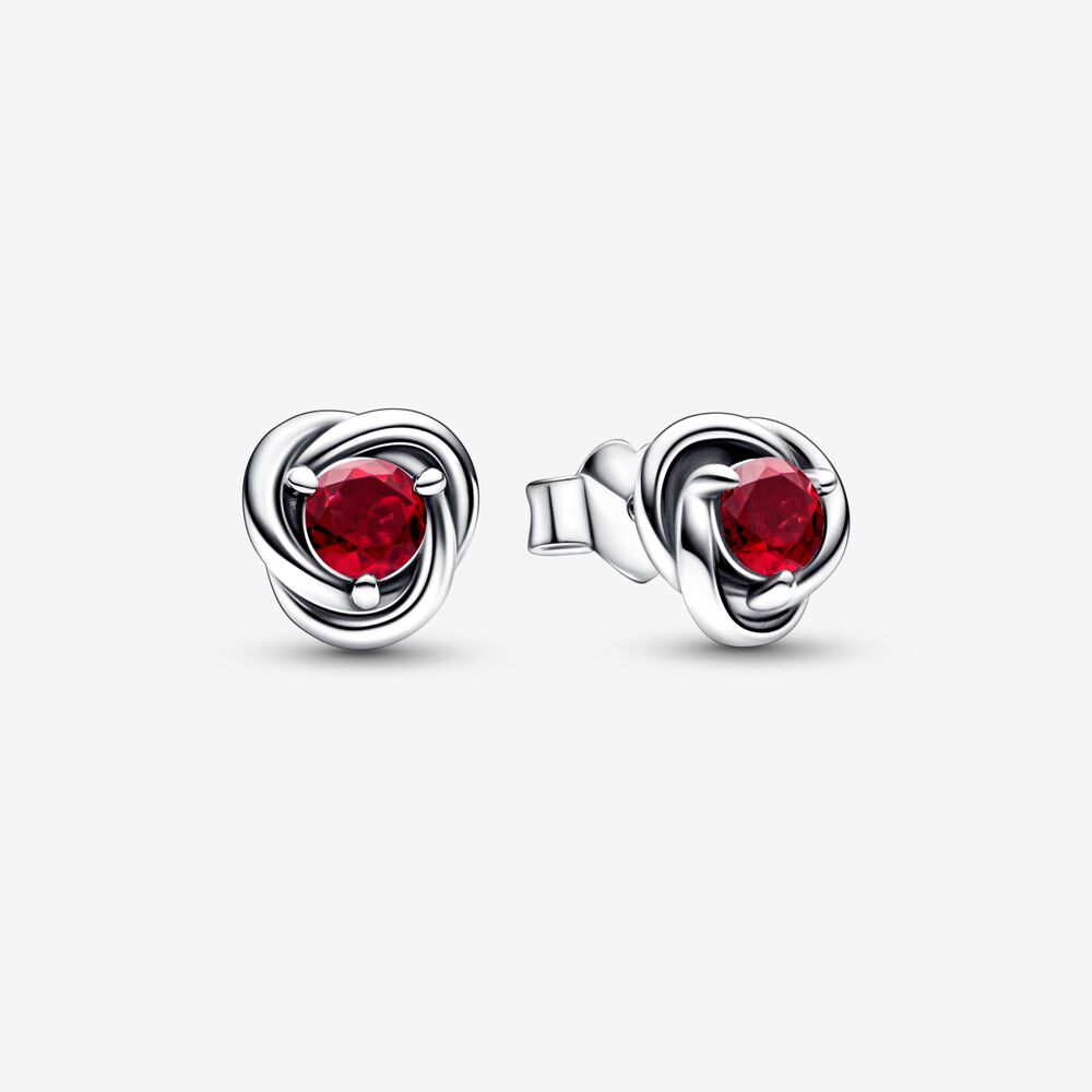 925 Sterling Silver Charm Month Birthstone Eternity Circle Stud Earrings Women Birthday Commemorative Jewelry Exquisite Gift