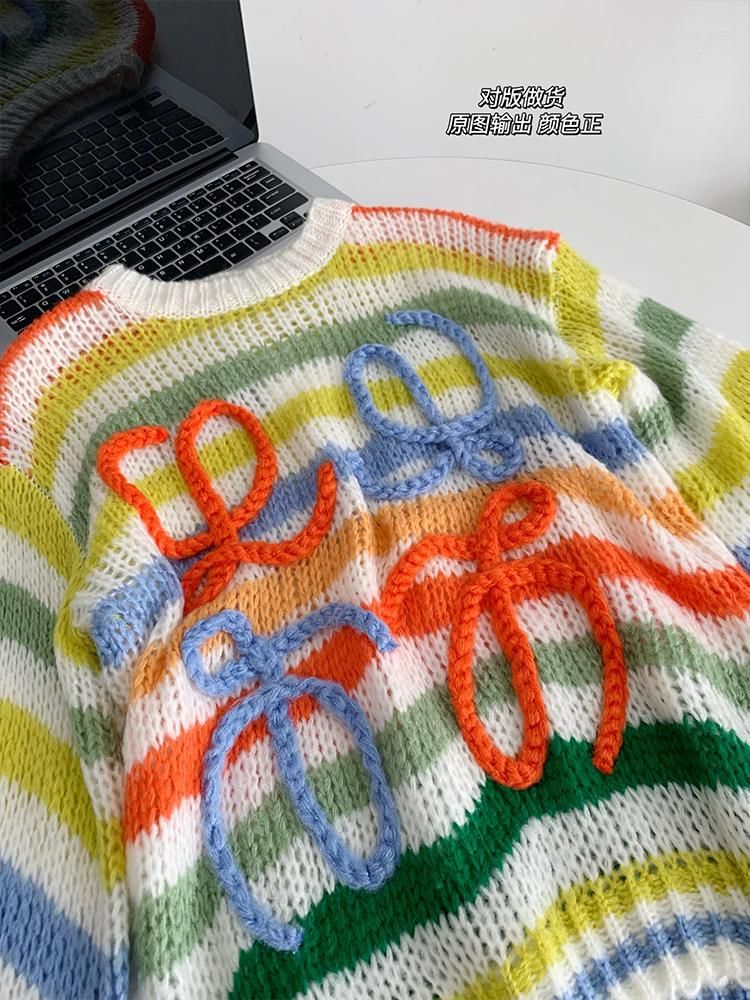 Women's Sweaters Long Sleev Mohair Vintage Sweater Woman Winter 2023 Crewneck Wool Rainbow Stripe Knit Pullover Design Clothing, Image color
Women's Sweaters Long Sleev Mohair Vintage Sweater Woman Winter 2023 Crewneck Wool Rainbow Stripe Knit Pullover Design Clothing, Image color