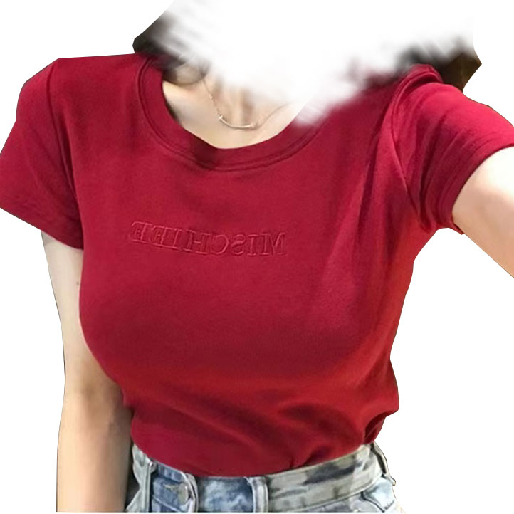 Tops Letter Embroidery Summer Dress New Short Sleeve T-shirt Women Slim Fit Slim Student Clothing Women's Tops Women's Clothing Wholesale, Customize
Tops Letter Embroidery Summer Dress New Short Sleeve T-shirt Women Slim Fit Slim Student Clothing Women's Tops Women's Clothing Wholesale, Customize
