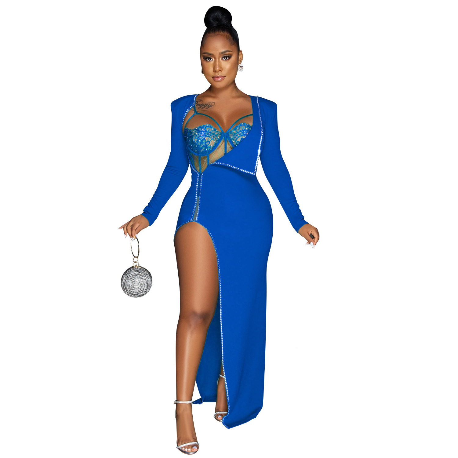 Two Piece Dress Zoctuo Women's Dress Suit Sexy Lace Two Piece Set Bodysuits With Skirt Elegant Solid V Neck Official Lady Sets Outfit 230331