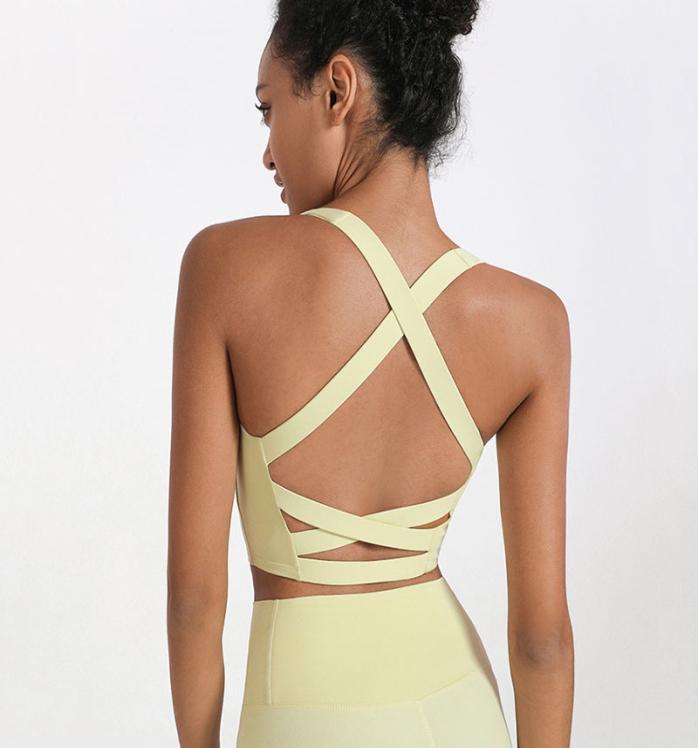 Gauges Camisoles Tanks Women sports bra fitness exercise yoga with chest pad running outdoor shockproof beautiful back underwear top