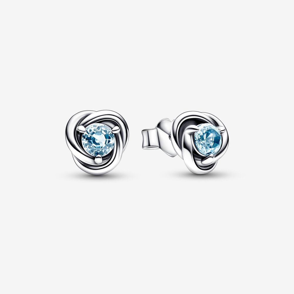 925 Sterling Silver Charm Month Birthstone Eternity Circle Stud Earrings Women Birthday Commemorative Jewelry Exquisite Gift