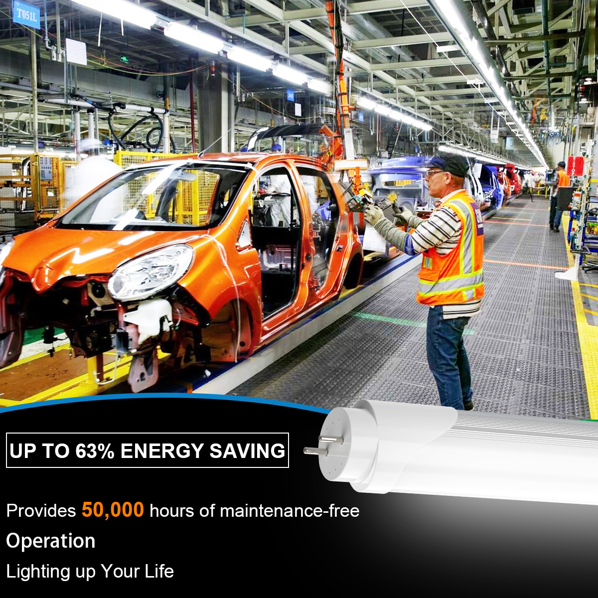 US Stock 4FT LED Bulbs Tube Lights 1.2Meter LED Tubes 22W T8 Fluorescent Light 6500K Cold White Factory Wholesale Garage Shop Workshop Ceiling Bulbs C