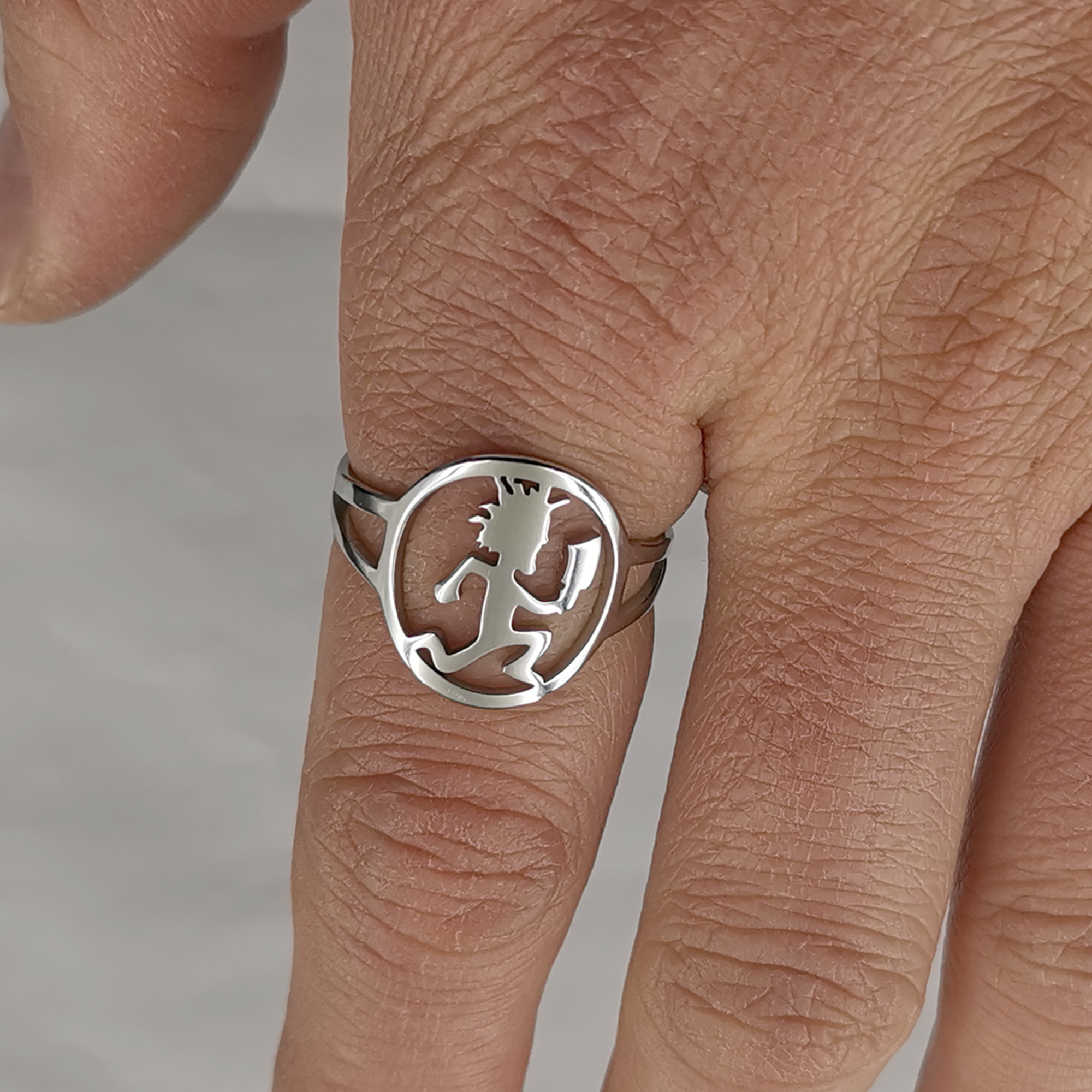 Mens Hatchetman ICP Ring Stainless Steel Fashion Polished Silver Juggalo Rings For Friends Jewelry 7-10# Christmas Gift for Friends