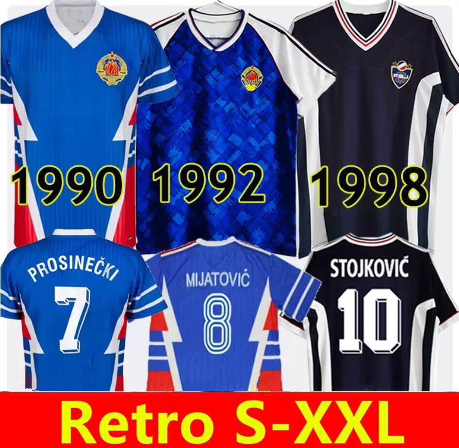 Yugoslavia retro soccer jerseys 1990 1998 Jugoslavija Mijatovic Pancev Mihajlovic Stankovic Jugovic Stojkovic SAVICEVIC classic vintage football shirt