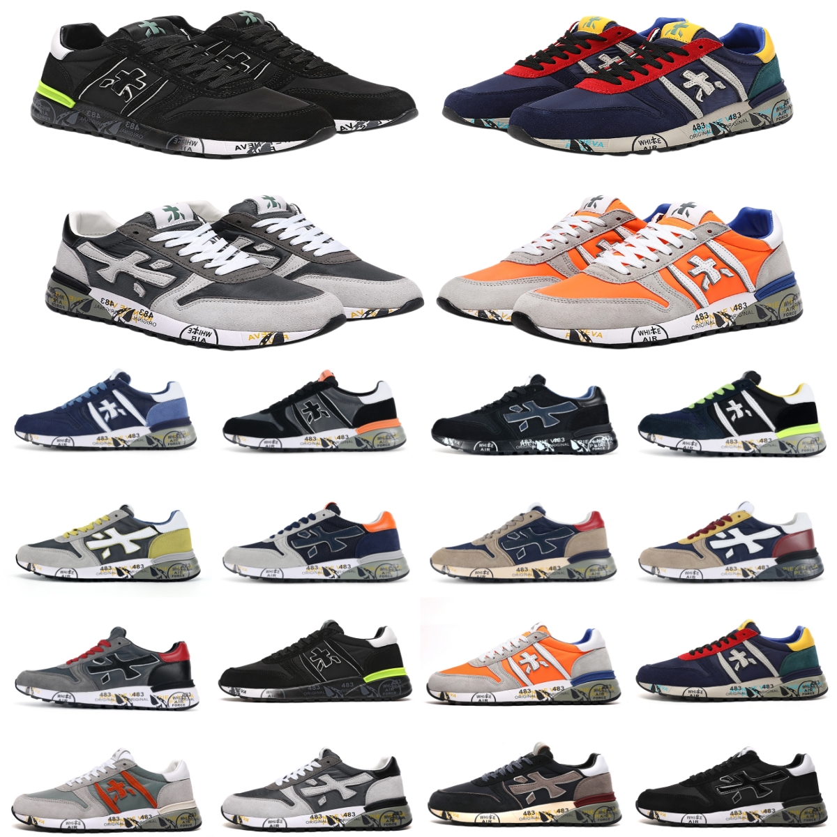 Premiata Steven Genuine Training Shoes Men Top Layer Leather Cowskin Mick Lande…
