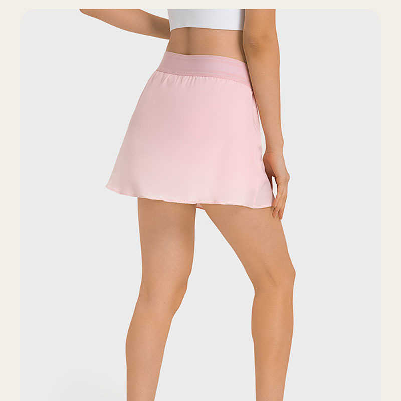 A31 Tennis Skirts Yoga Outfits Safe Gym Golf Running Pleated Pantskirt Sexy Women Sports Fiess Shorts Pocket High Waist Skort