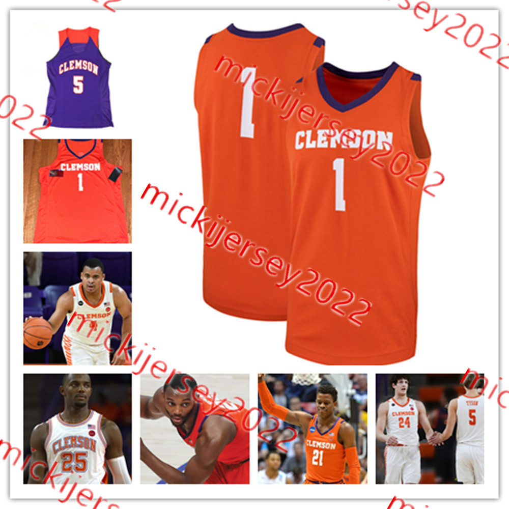 Clemson Basketball Jersey Custom Stitched Mens Youth Polyester Orange AntiShrinkB reathableM oistureW icking2 D illonH unter1 0B enM iddlebrooks1 1B revinG allow