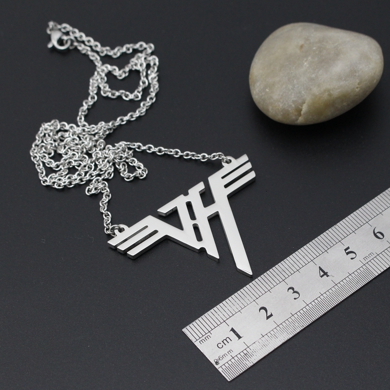 Chokers VH Charm Eddie Van Halen band Stainless Steel Pendant Necklace Jewelry 24" Chain 230331