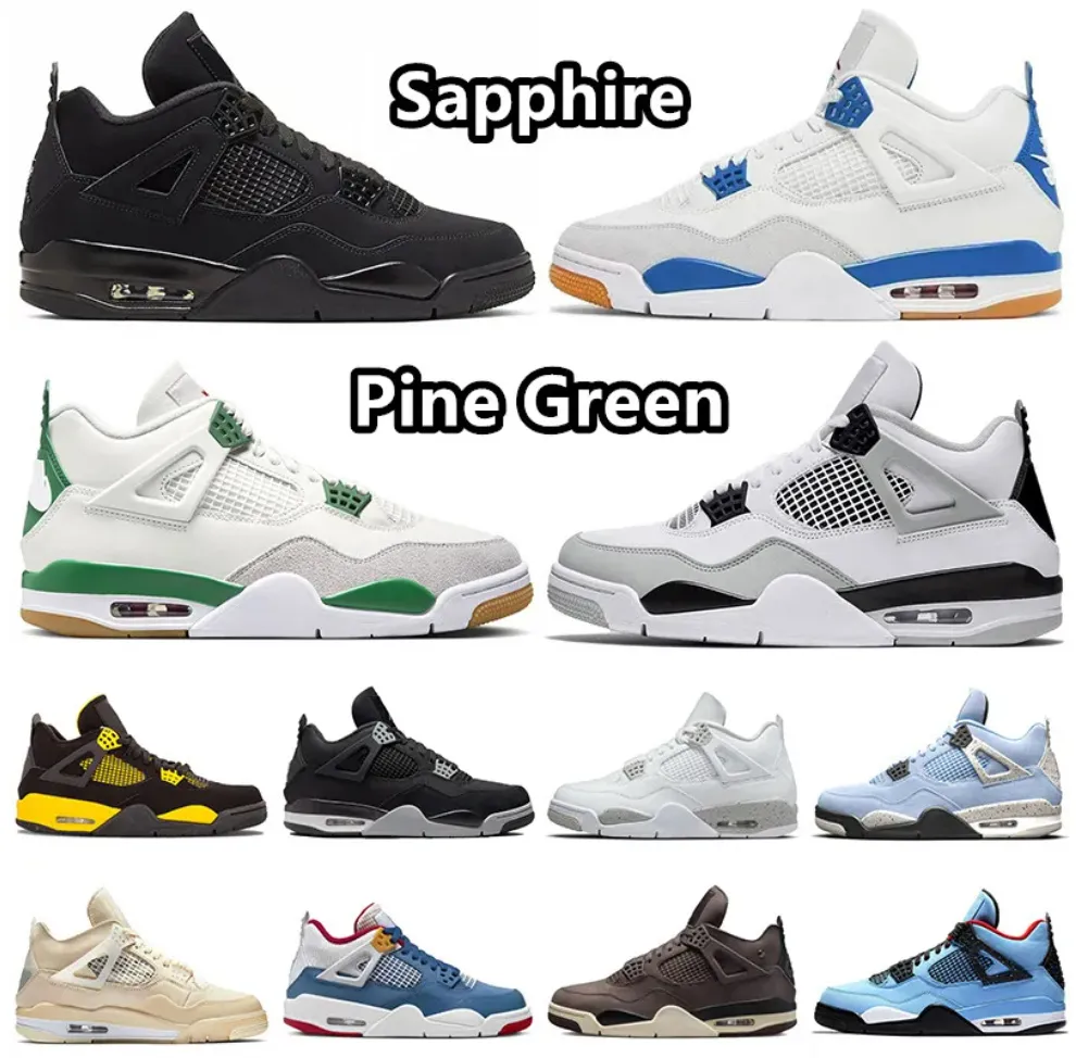 Cheap Price 4 4s Jumpman Basketball Shoes for Men Women Og Pine Green Military Black Cat Craft Photon Dust Seafoam Red Cement, Blue
Cheap Price 4 4s Jumpman Basketball Shoes for Men Women Og Pine Green Military Black Cat Craft Photon Dust Seafoam Red Cement, Blue