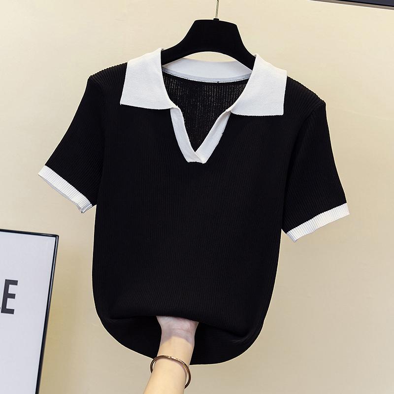 Womens Sweaters Summer Clothes Knitted Woman Pullovers Oversized Basic Jumper Slim Sweater Pull Short SleeveWomens