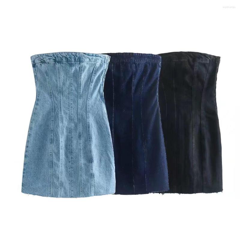 Skirts Zevity Women Fashion Off Shoulder Strapless Slim Short Denim Mini Shirt Dress Ladies Side Zipper Casual Party Vestidos, Black
Skirts Zevity Women Fashion Off Shoulder Strapless Slim Short Denim Mini Shirt Dress Ladies Side Zipper Casual Party Vestidos, Black