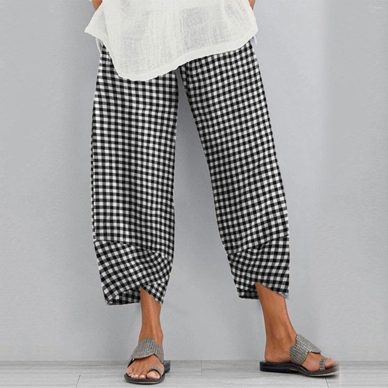 Women' Pants Summer Cargo Women Plus Size Waist Crop Loose Plaid Printing Harem Linen Elastic With Pocket Female Streetwear, Black
Women' Pants Summer Cargo Women Plus Size Waist Crop Loose Plaid Printing Harem Linen Elastic With Pocket Female Streetwear, Black