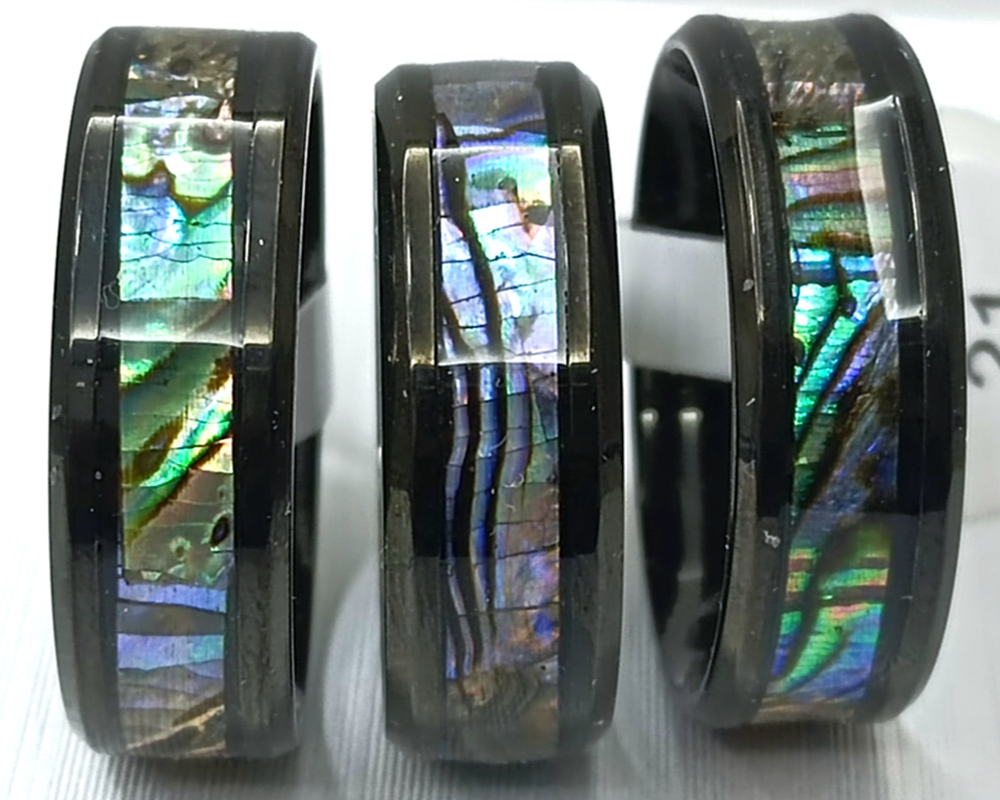 30pcs/lot Black Blue Stainless Steel Shell Ring High Quality Comfort-fit Men Women Wedding Band Ring Hot Jewelry