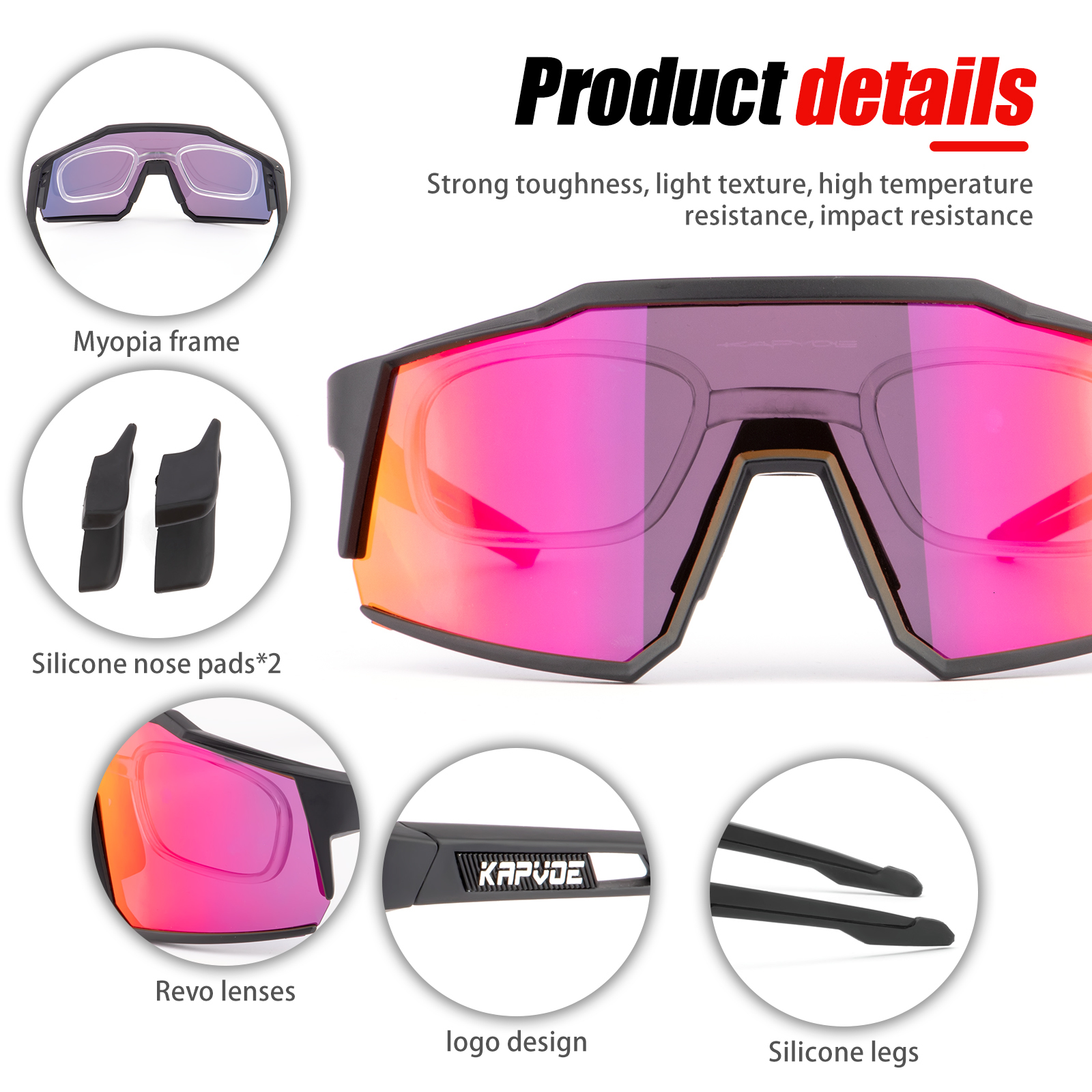Outdoor Eyewear kapvoe Cycling Sunglasses MTB Bicycle Bike Goggles Pochromic Sunglasses UV400 Polarized Women Man Cycling Glasses Eyewear 230428
