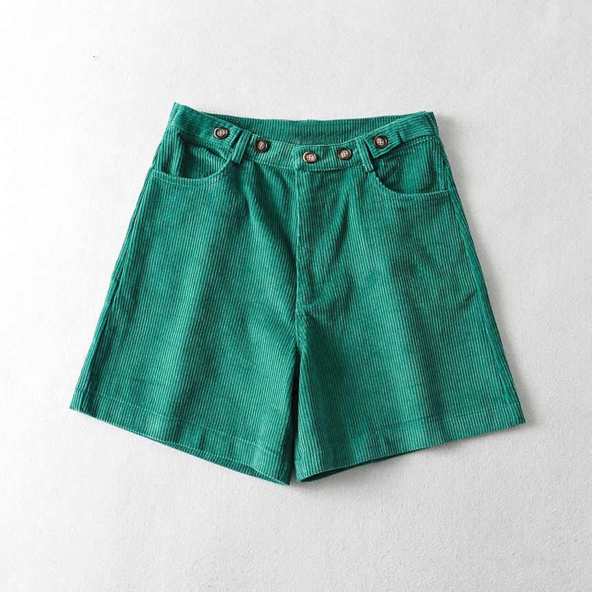 Women's Shorts Flectit Bermuda Shorts Women High Waist Wide Leg Oversized Shorts Corduroy Student Girl Casual Outfits 230428