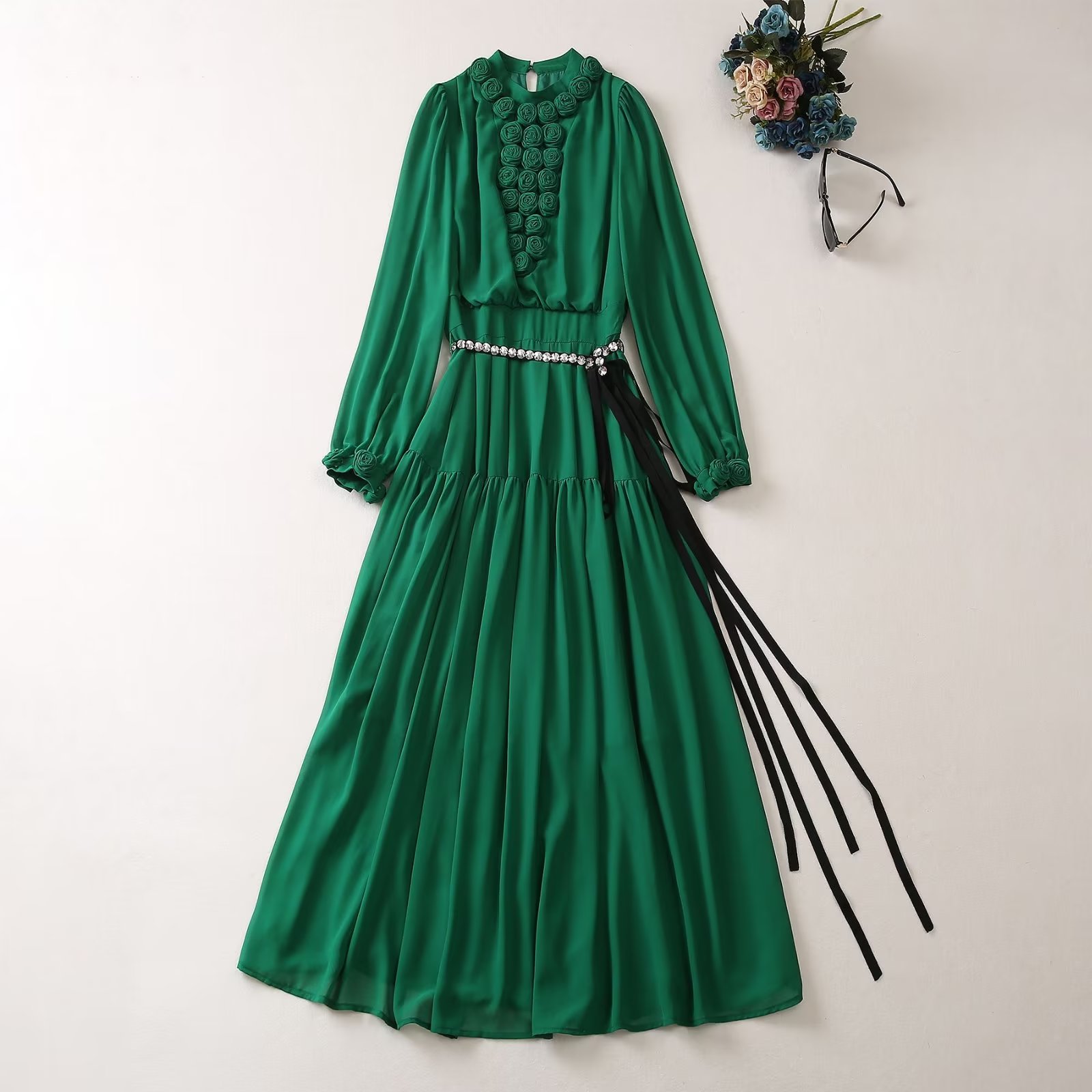 Casual Dresses European and American women' wear 2023 winter new Long Sleeved flower Disc Floral Nail pink Fashion Dress XXL
Casual Dresses European and American women' wear 2023 winter new Long Sleeved flower Disc Floral Nail pink Fashion Dress XXL