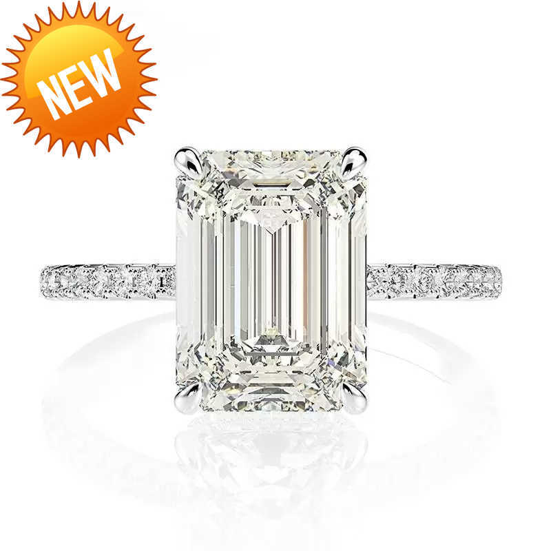 925 Sterling Silver Emerald Cut Created Moissanite Diamond Wedding Rings for Women Luxury Proposal Engagement Ring
925 Sterling Silver Emerald Cut Created Moissanite Diamond Wedding Rings for Women Luxury Proposal Engagement Ring