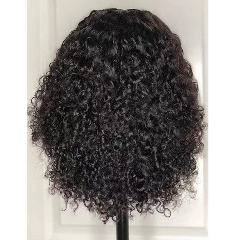 Short curly bob wigs human hair lace front Highlight color deep curls undetectable hd lace wig with plucked hairline