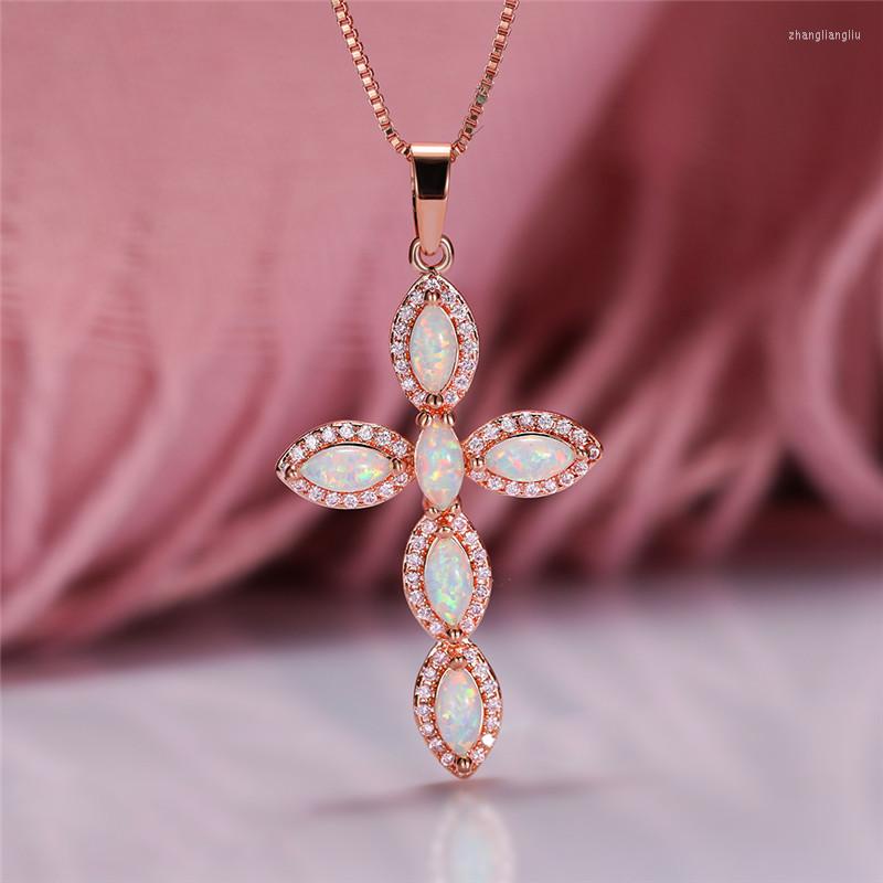 Pendant Necklaces Rose Gold Silver Color Chain Necklace Geometric Crystal Cross Wedding Female Cute Leaf Opal For Women
Pendant Necklaces Rose Gold Silver Color Chain Necklace Geometric Crystal Cross Wedding Female Cute Leaf Opal For Women